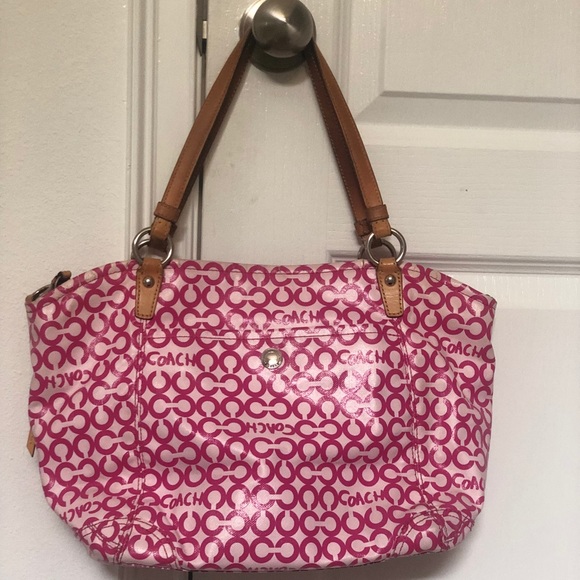 Vintage Coach city tote, pink on blush ‘C’ print - Picture 2 of 5